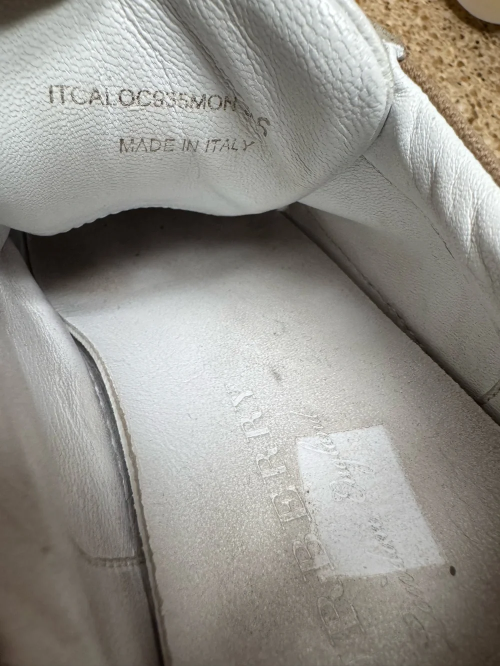 Burberry Tan Check & White Low-Top Sneakers for Men